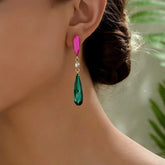 Silver Post Rhinestonen Water Drop Earrings - elegant Water Drop Earrings