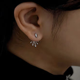 Silver Post Rivet Jacket Earrings - elegant Rivet Jacket Earrings