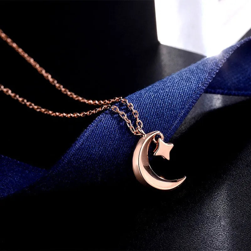 The perfect Star and Moon Necklace for layering or wearing as a statement piece