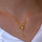 Sterling Silver 18K Gold-Plated Elk Chain Necklace - beautiful Elk Chain Necklace