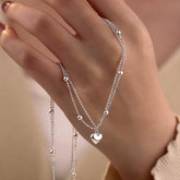 Sterling Silver 2025 Double-Layer Love Heart Necklace - beautiful Double-Layer Heart Necklace
