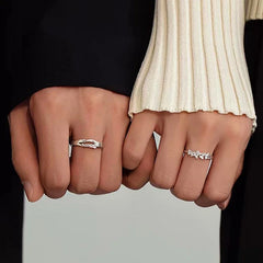 Sterling Silver Adjustable Couple Rings - stunning Couple Rings