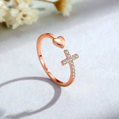 Close-up view of the gemstone and setting of the Heart Ring