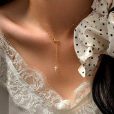 Sterling Silver Adjustable Diamond Cross Necklace - beautiful Diamond Cross Necklace