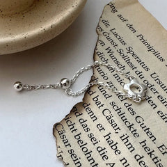 Sterling Silver Adjustable Simple Flower Chain Rings worn on the hand to show its beautiful fit and design