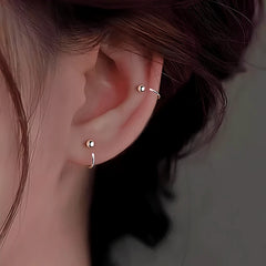 Sterling Silver Bean Ear Hook Earrings - elegant Bean Ear Hooks