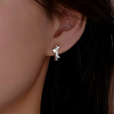 Sterling Silver Bling Star Hoop Earrings - elegant Star Hoop Earrings