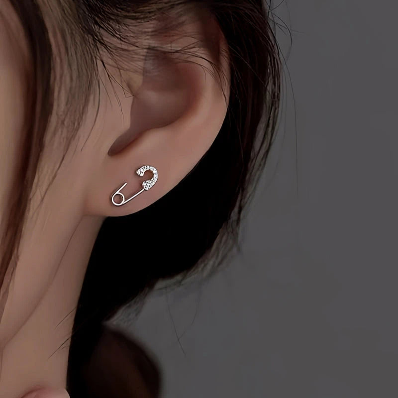 Sterling Silver Buckle Stud Earrings - elegant Buckle Stud Earrings