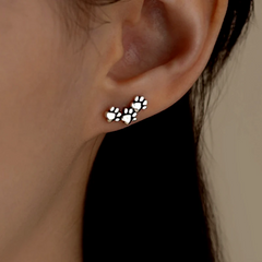 Close-up detail of the sparkling zircons and plating on the Cat Claw Studs