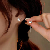 Sterling Silver Cat Claw Threader Earrings - elegant Cat Claw Threaders