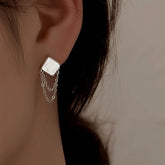 Sterling Silver Chain Tassel Earrings - elegant Chain Tassel Earrings