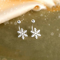 Close-up detail of the sparkling zircons and plating on the Snowflake Earrings
