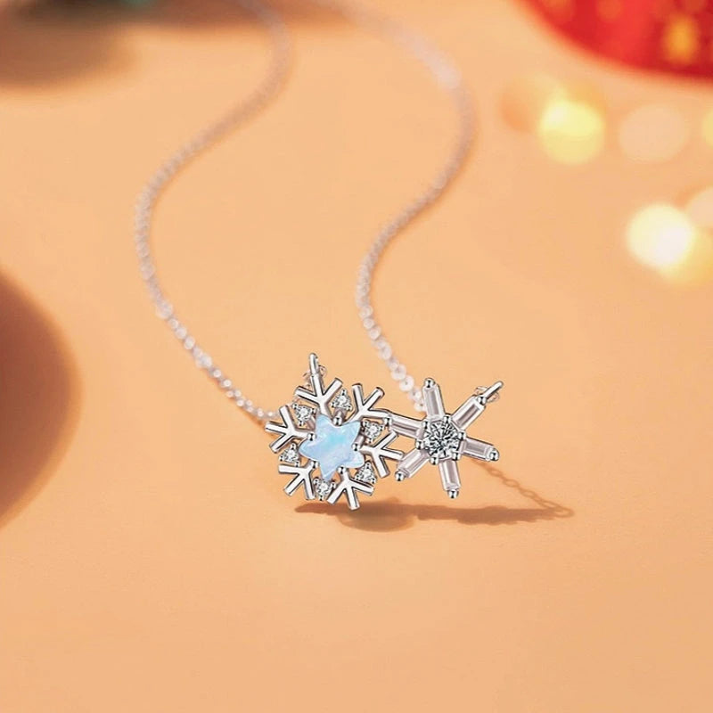Close-up of the pendant and clasp on the Snowflake Glass Stone