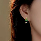 Sterling Silver Christmas Tree Earrings - elegant Christmas Tree Earrings