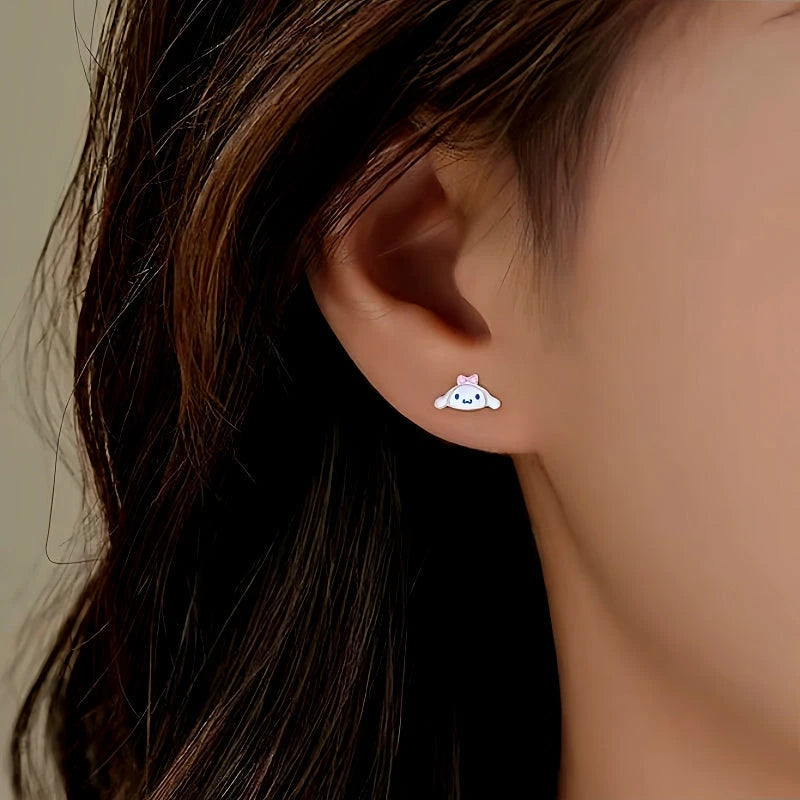 Sterling Silver Cinnamon Dog Stud Earrings - elegant Dog Stud Earrings