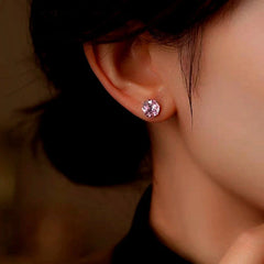 Close-up detail of the sparkling zircons and plating on the Diamond Studs