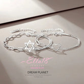 Sterling Silver Couple Star And Heart Bracelets - chic Couple Bracelets