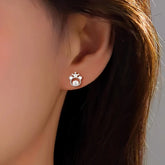 Sterling Silver Crown Bear Studs - elegant Crown Bear Studs