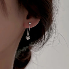 Sterling Silver Cube Diamond Zircon Earrings - elegant Cube Diamond Earrings