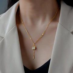 Sterling Silver Diamond-Studded Bag Necklace - beautiful Gourd Necklace