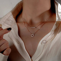 Styling the Sterling Silver Diamond-Studded Double-Layer Necklaces with a beautiful outfit