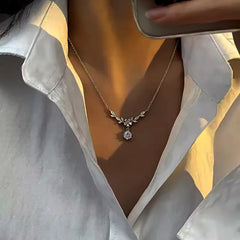 Sterling Silver Diamond Cherry Blossom Necklace - beautiful Cherry Blossom Necklace