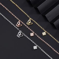 Model wearing the Sterling Silver Diamond Four-Leaf Clover Bracelets to highlight its design on the wrist