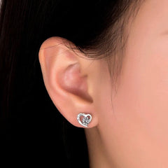 Close-up detail of the sparkling zircons and plating on the Dynamic Heart Necklace