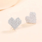 Sterling Silver Diamond Heart Stud Earrings - elegant Dragonfly Necklace