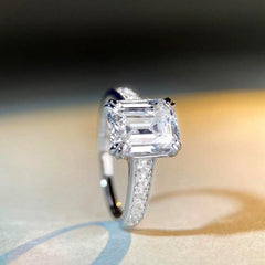 Close-up view of the gemstone and setting of the Silver Heart Earrings