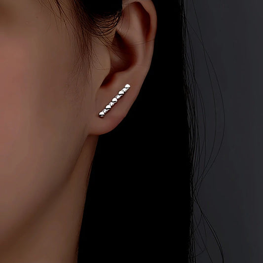 Sterling Silver Diamond Stud Earrings - elegant Moon and Star Earrings