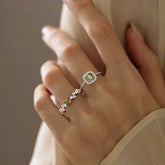 Sterling Silver Diamonds And Olive Green Zircon Rings - stunning Snake Earrings