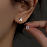Sterling Silver Diasy Stud Earrings - elegant Star Stud Earrings