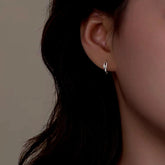 Sterling Silver Dolphin Hoop Earrings - elegant Diamond Stud Earrings