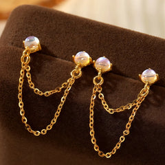 Close-up detail of the sparkling zircons and plating on the Water Drop Necklace