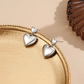 Sterling Silver Elegant Double-Heart Earrings - elegant Angel Wing Crawlers