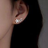 Sterling Silver Elegant Flower Stud Earrings - elegant Broken Heart Necklace