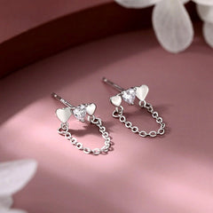 Close-up detail of the sparkling zircons and plating on the Butterfly Earrings