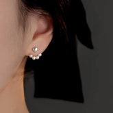 Sterling Silver Elegant Heart Pearl Earrings - elegant Star Tassel Earrings