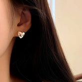 Sterling Silver Elegant Heart Studs - elegant Flower Stud Earrings