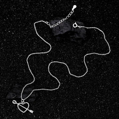 Close-up of the pendant and clasp on the Elegant Heart Necklace