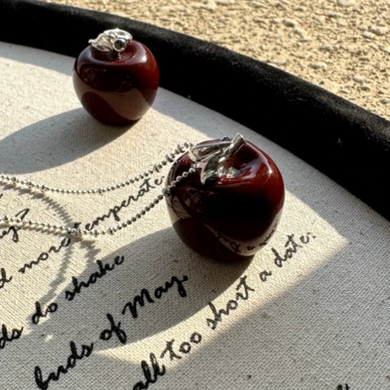 Close-up of the pendant and clasp on the Heart Studs