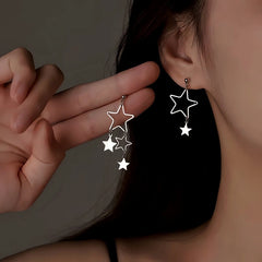 Sterling Silver Elegant Star Tassel Earrings - elegant Star Tassel Earrings