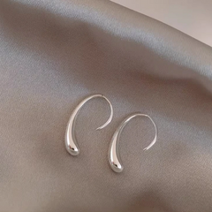 Close-up detail of the sparkling zircons and plating on the Water Drop Ear Hooks