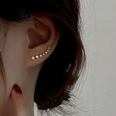 Sterling Silver Elegant Zircon Diamond Crawler Earrings - elegant Zircon Crawler Earrings