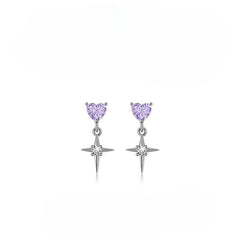 Angled view of the Sterling Silver Elegant Zircon Diamond Earrings