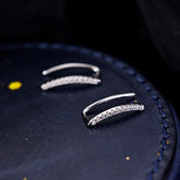 Sterling Silver Elegant Zircon U-Shaped Earrings - elegant U-Shaped Earrings