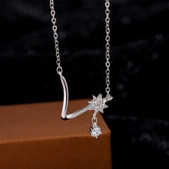 Sterling Silver Fantasy Butterfly Clavicle Necklace worn to showcase its length and pendant detail