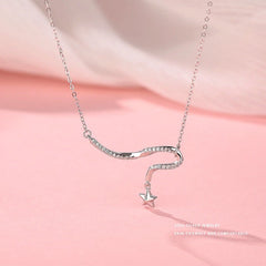 Close-up of the pendant and clasp on the Shooting Star Necklace