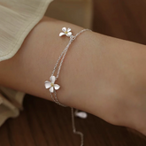 Sterling Silver Flower Bracelet - chic Flower Bracelet